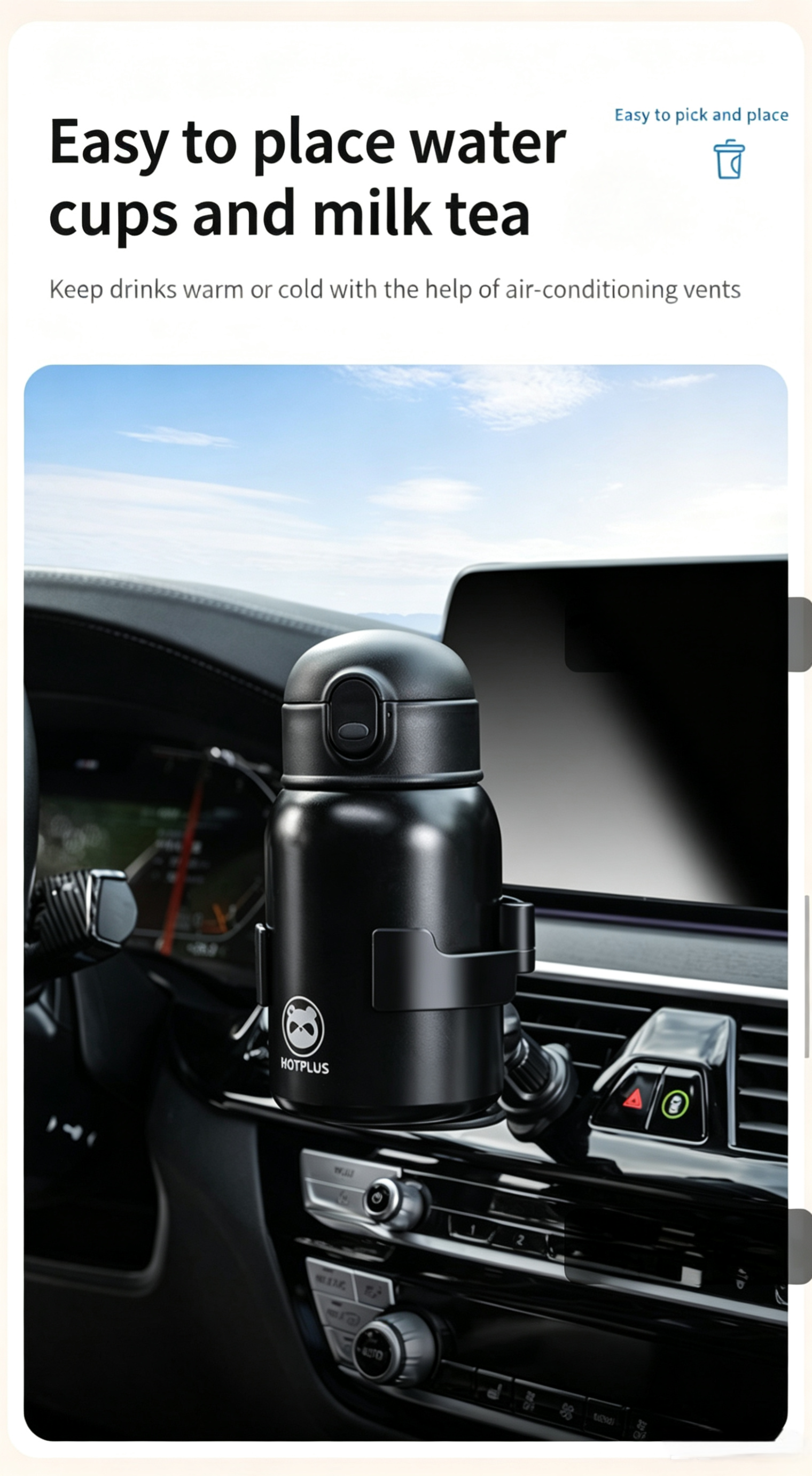 Car AC Vent Multi-function Cup Holder Drink Ashtray Stand