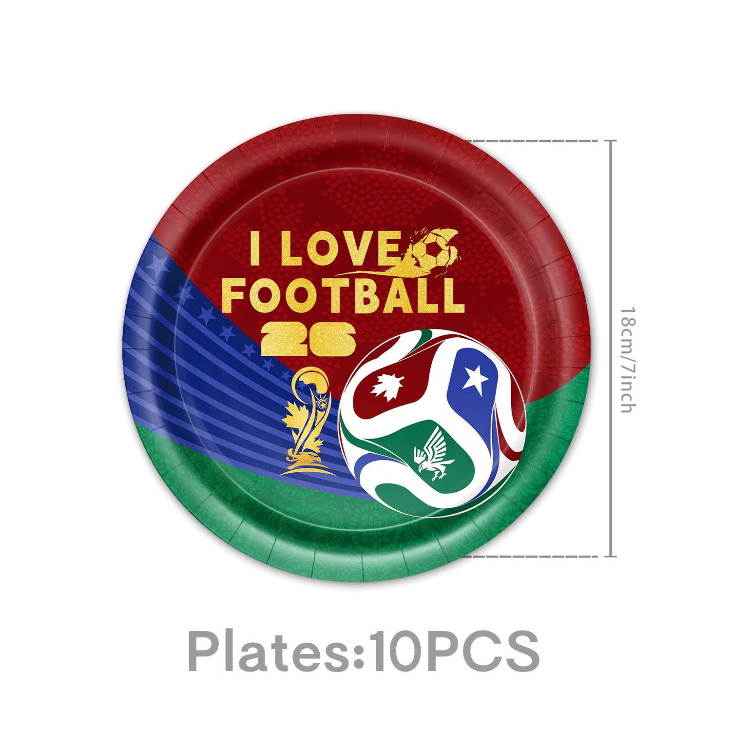 2026 World Cup Soccer Party Disposable Paper Plates Cups Set