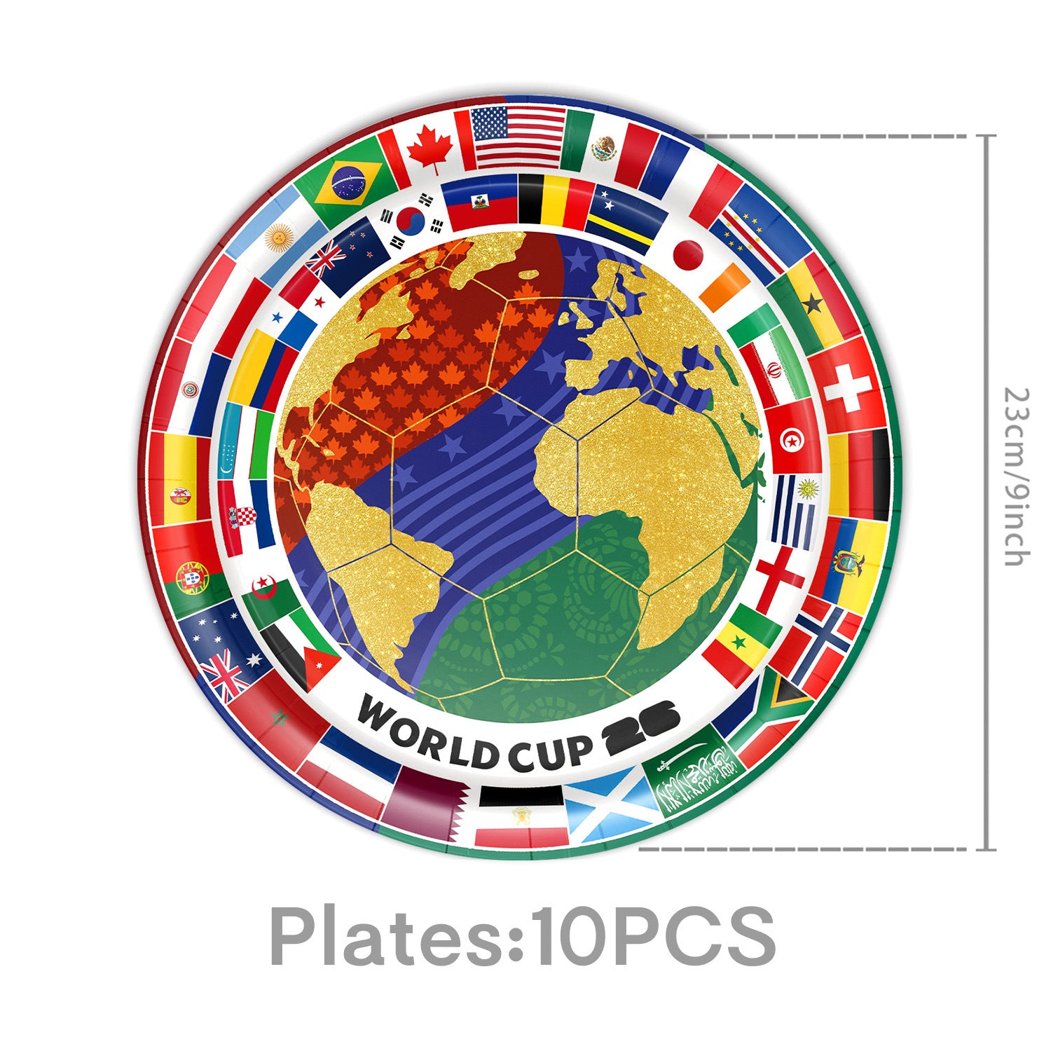 2026 World Cup Soccer Party Disposable Paper Plates Cups Set