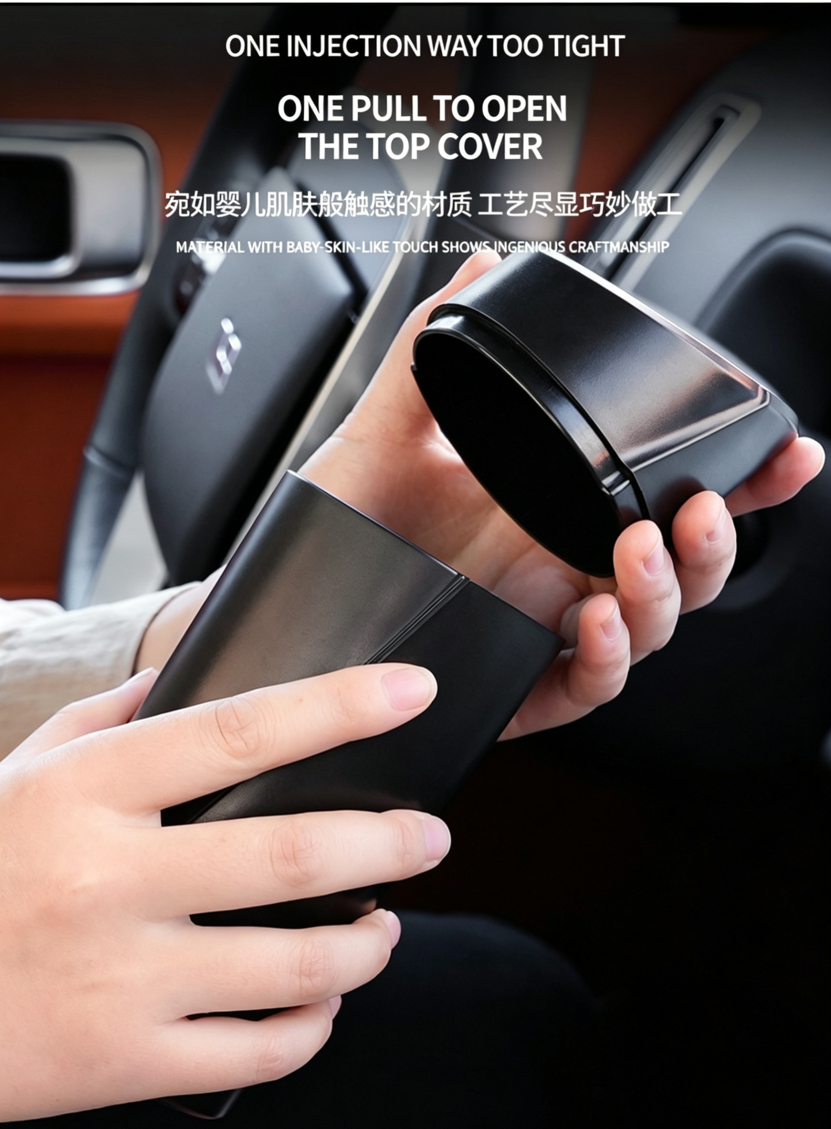 Mini Car Trash Can with Lid,2-in-1 Car Ashtray&Storage Organizer for Auto