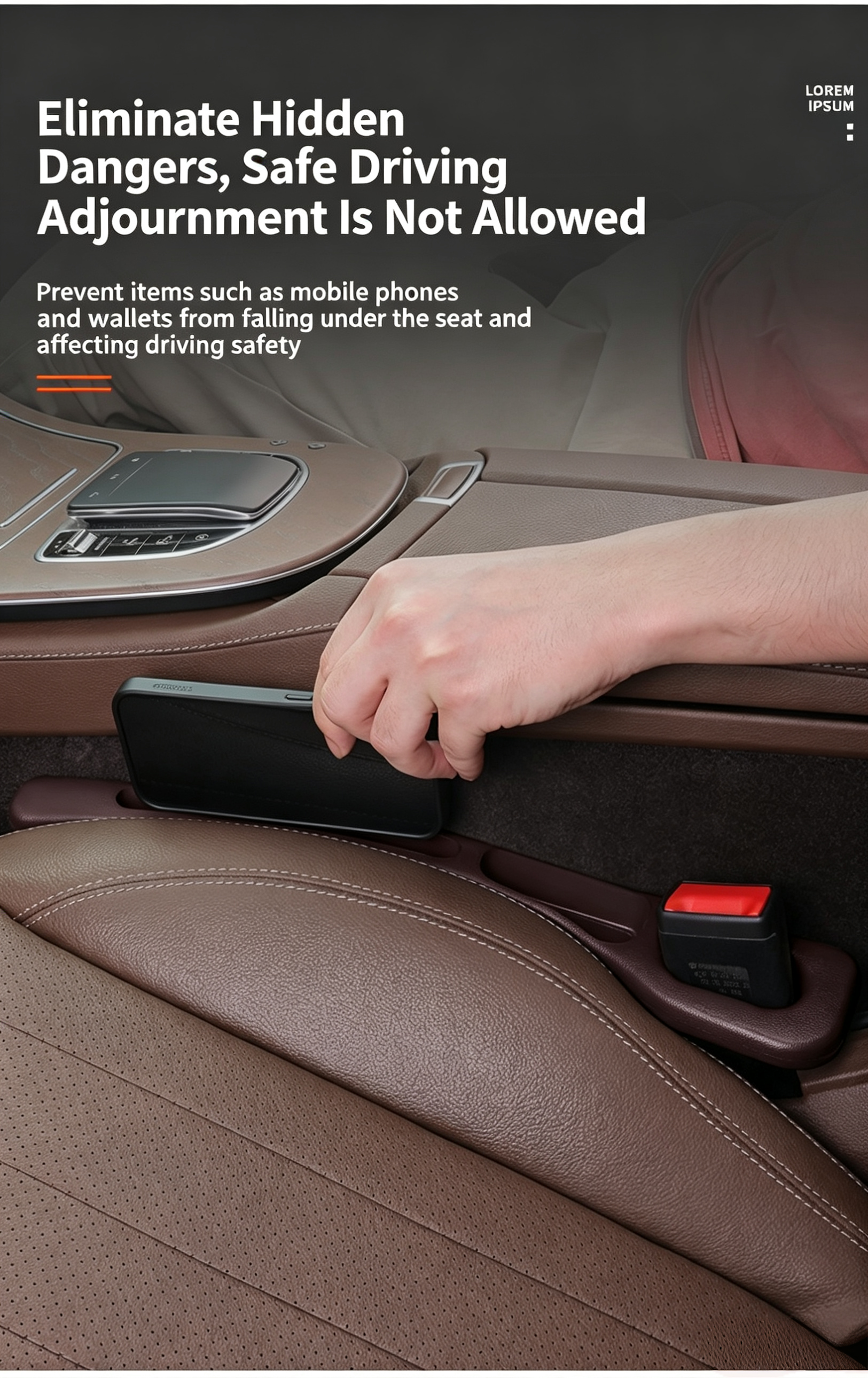 Car Seat Gap Filler,Universal Leak-Proof Seat Crevice Plug Strip,Anti-Drop Auto Interior Organizer