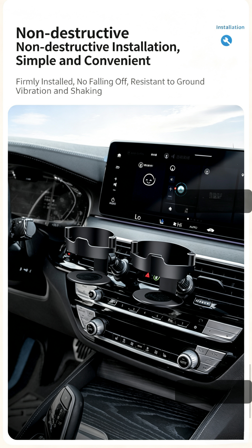 Car AC Vent Multi-function Cup Holder Drink Ashtray Stand
