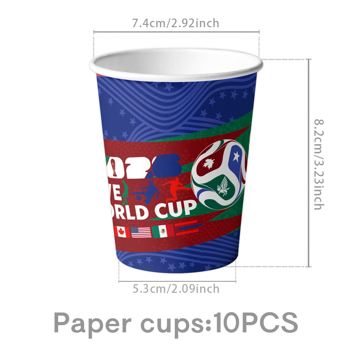 2026 World Cup Soccer Party Disposable Paper Plates Cups Set