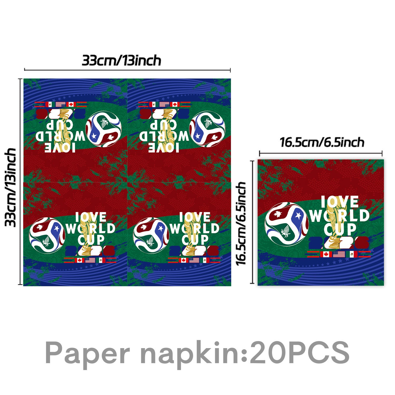 2026 World Cup Soccer Party Disposable Paper Plates Cups Set