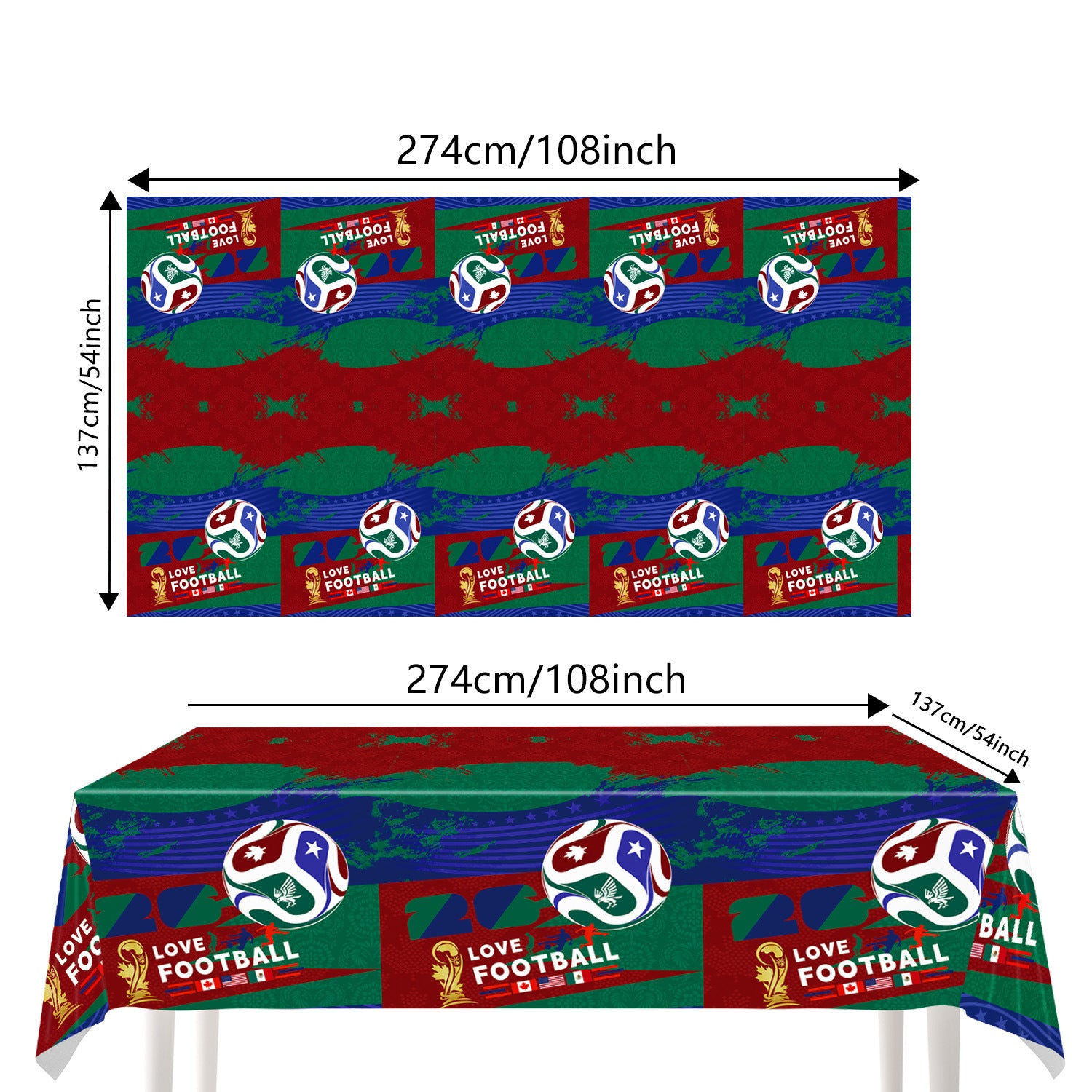 2026 World Cup Soccer Party Disposable Paper Plates Cups Set