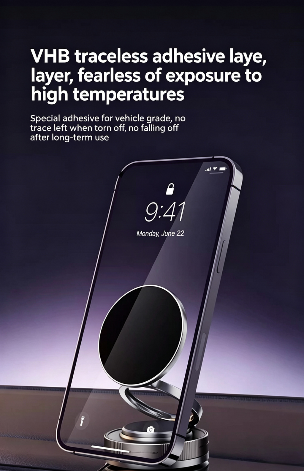 2026 New Magnetic Car Phone Holder,N52 Strong Magnet Vacuum Suction Cup Dashboard Mount,No Adhesive,Stable&Anti -Shake for GPS Navigation.