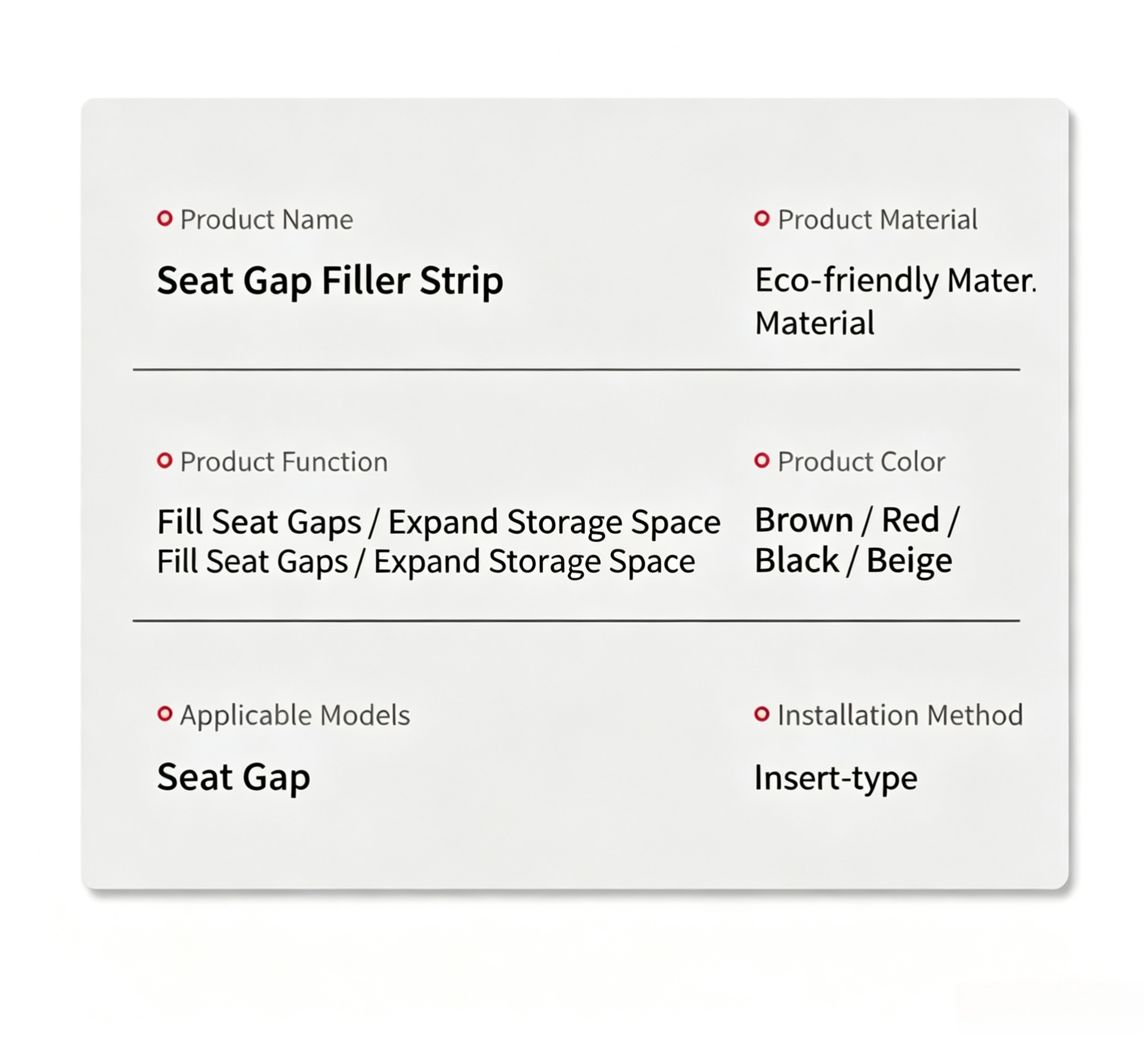 Car Seat Gap Filler,Universal Leak-Proof Seat Crevice Plug Strip,Anti-Drop Auto Interior Organizer