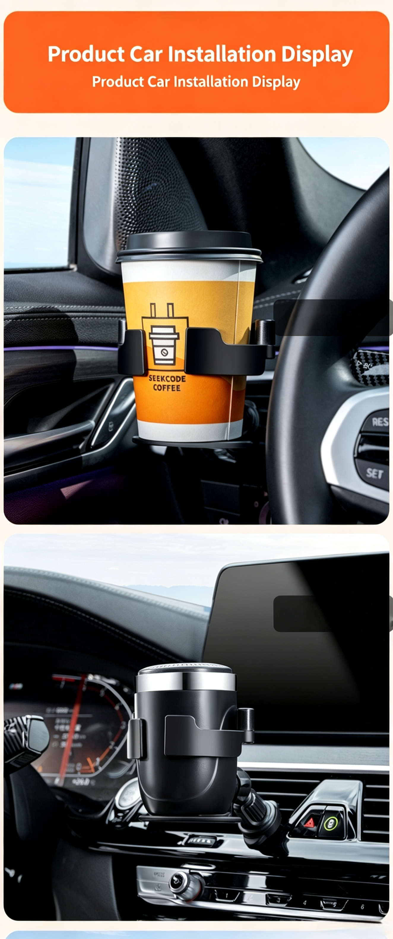 Car AC Vent Multi-function Cup Holder Drink Ashtray Stand