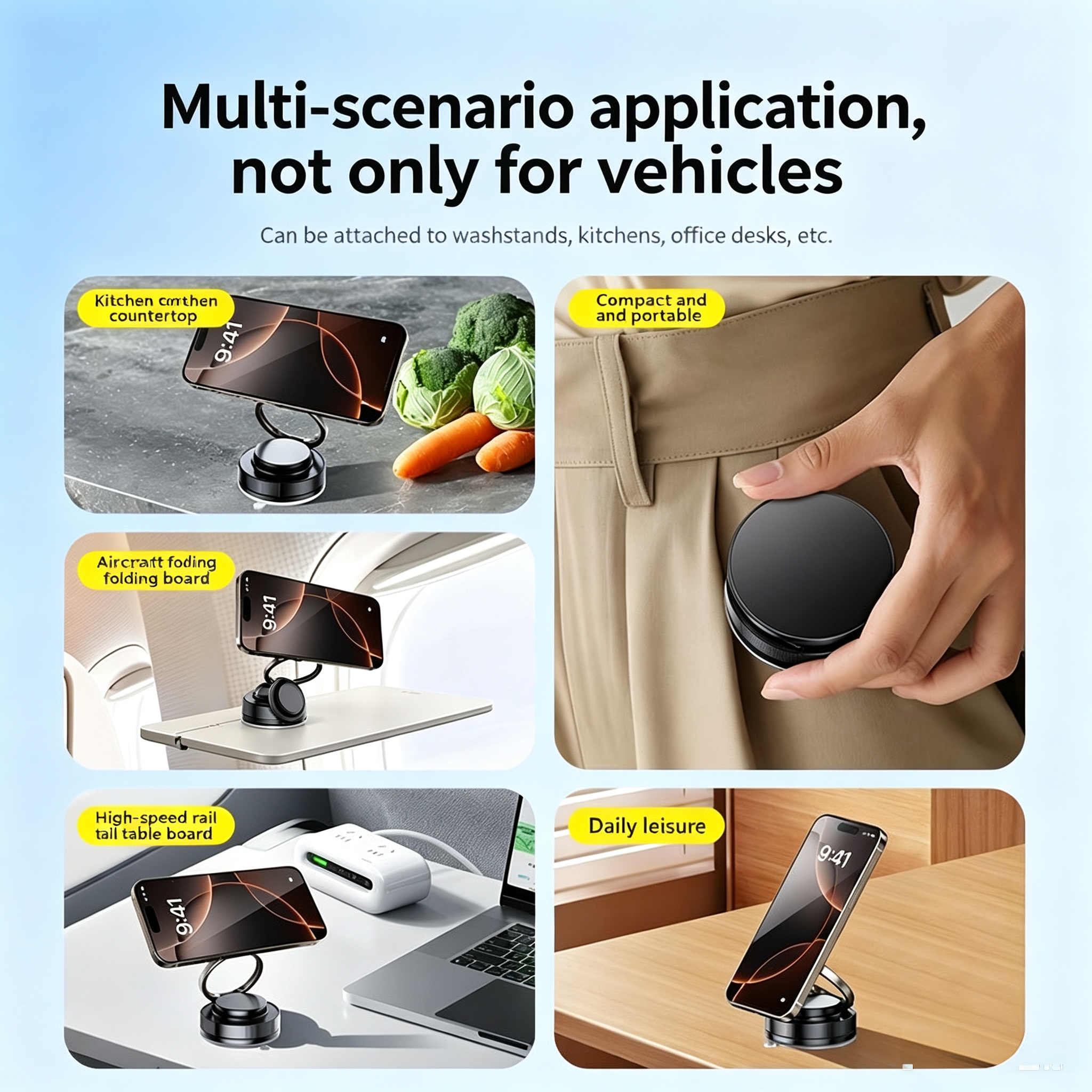 2026 New Magnetic Car Phone Holder,N52 Strong Magnet Vacuum Suction Cup Dashboard Mount,No Adhesive,Stable&Anti -Shake for GPS Navigation.