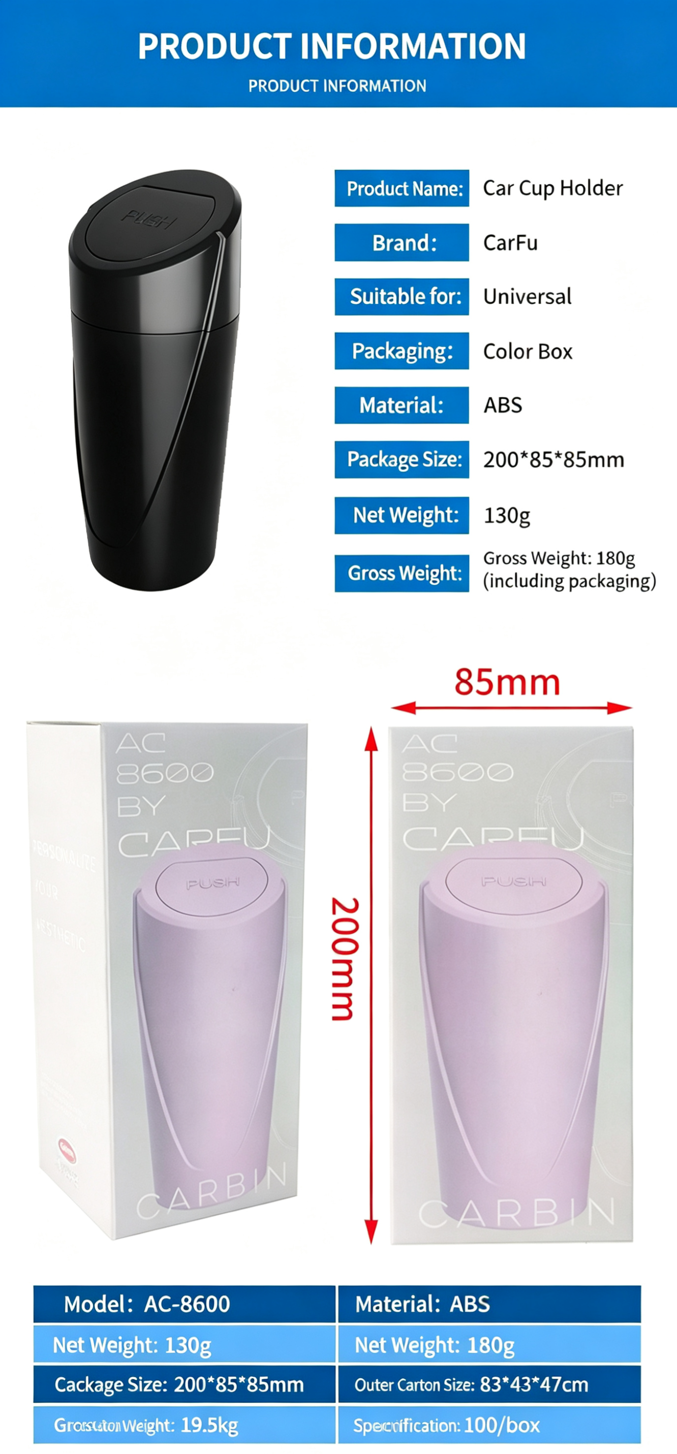 Mini Car Trash Can with Lid,2-in-1 Car Ashtray&Storage Organizer for Auto
