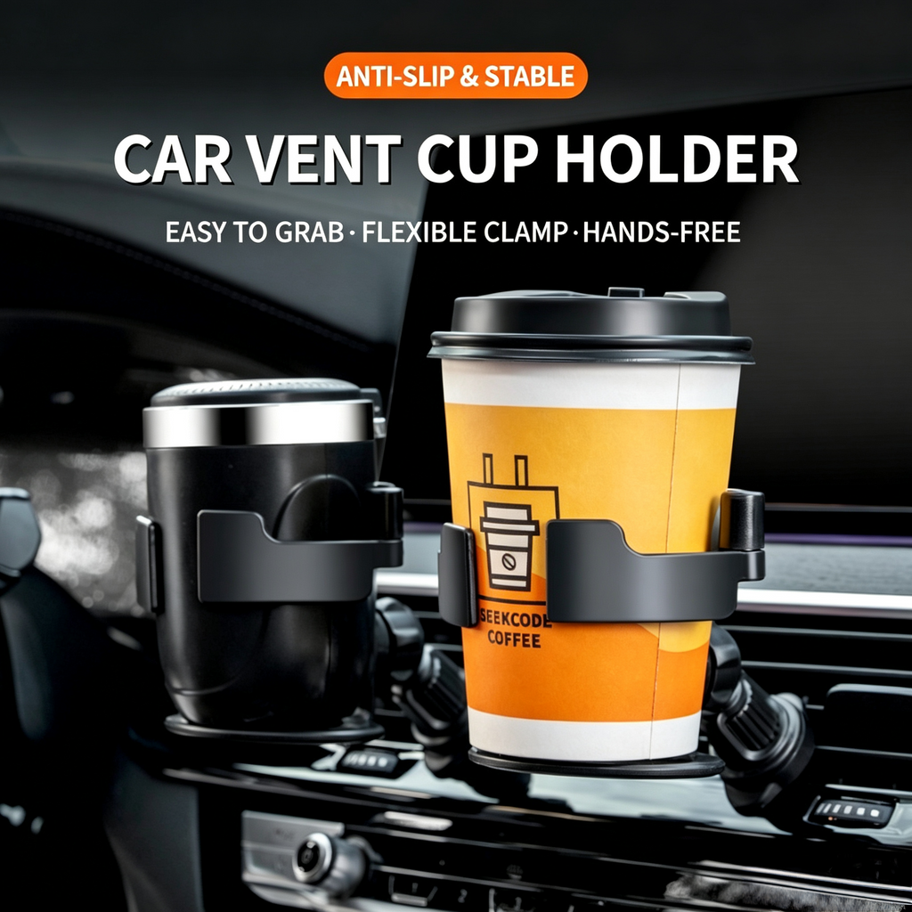 Car AC Vent Multi-function Cup Holder Drink Ashtray Stand