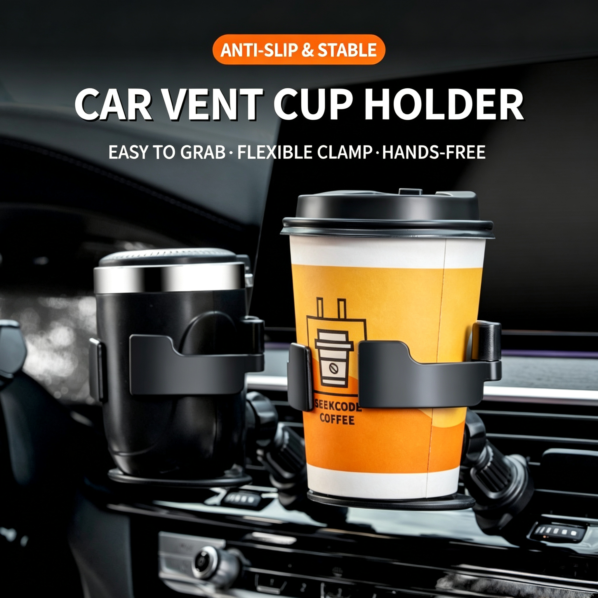 Car AC Vent Multi-function Cup Holder Drink Ashtray Stand