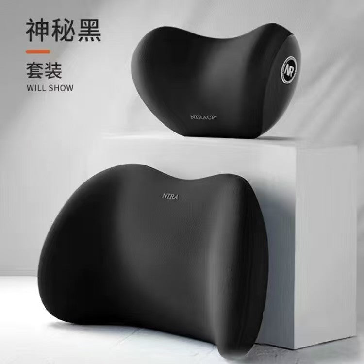 Memory Foam Car Pillow Set - Headrest, Lumbar & Neck Support Cushion