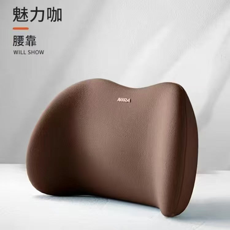 Memory Foam Car Pillow Set - Headrest, Lumbar & Neck Support Cushion