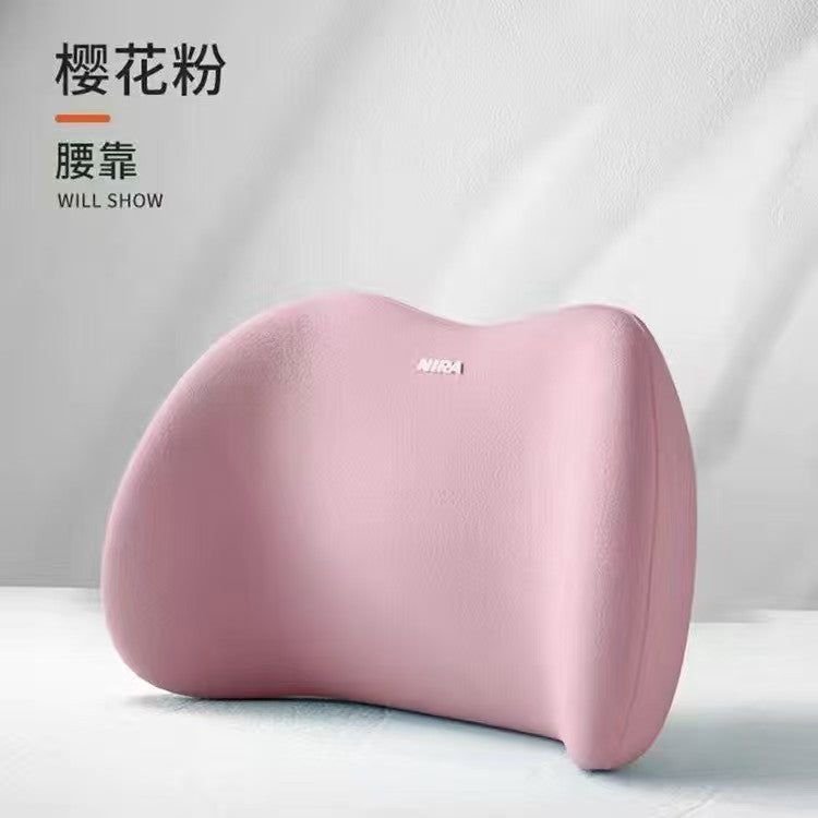 Memory Foam Car Pillow Set - Headrest, Lumbar & Neck Support Cushion