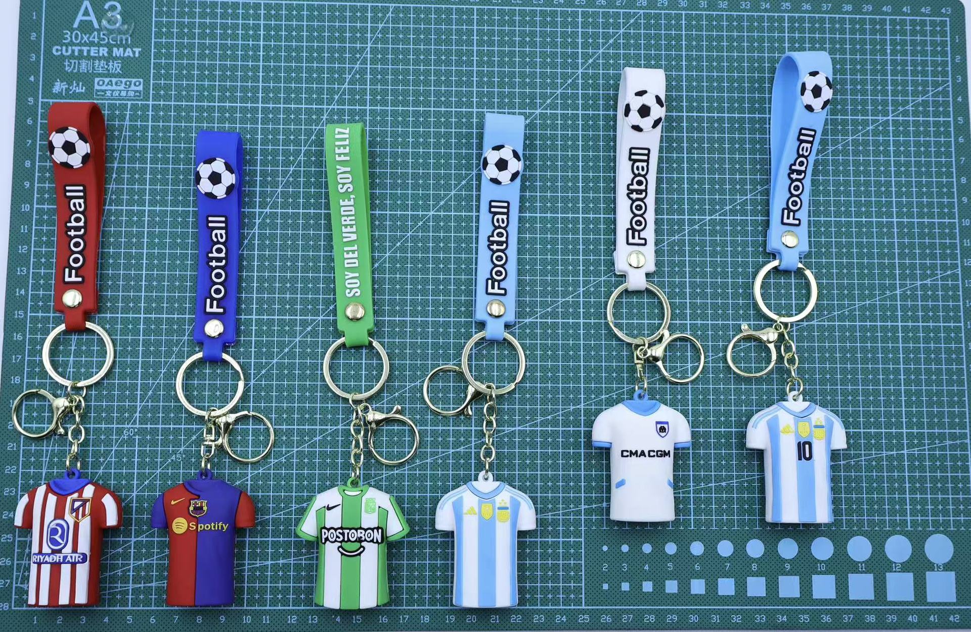 2026 World Cup Soft Rubber Soccer Jersey Keychain Football Fan Gift