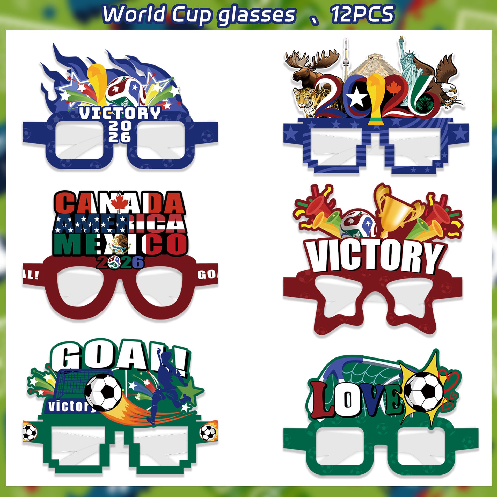 2026 World Cup Soccer Party Disposable Paper Plates Cups Set