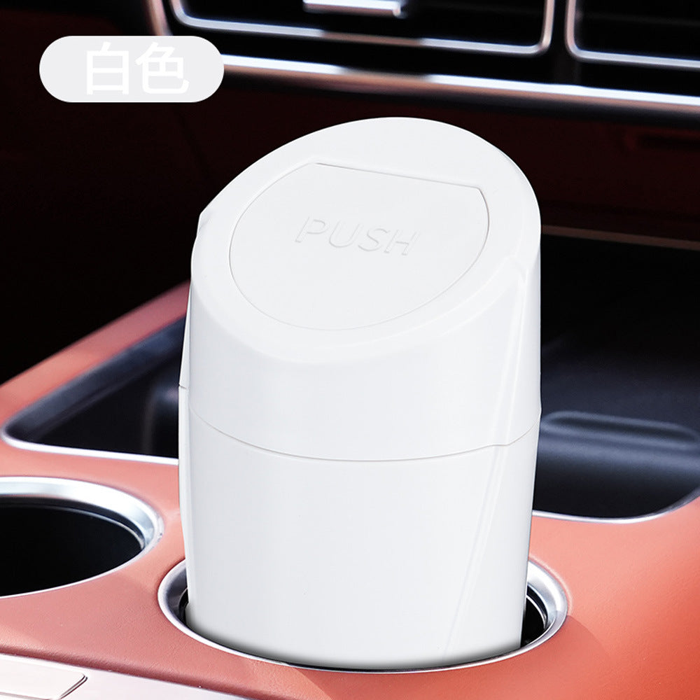 Mini Car Trash Can with Lid,2-in-1 Car Ashtray&Storage Organizer for Auto