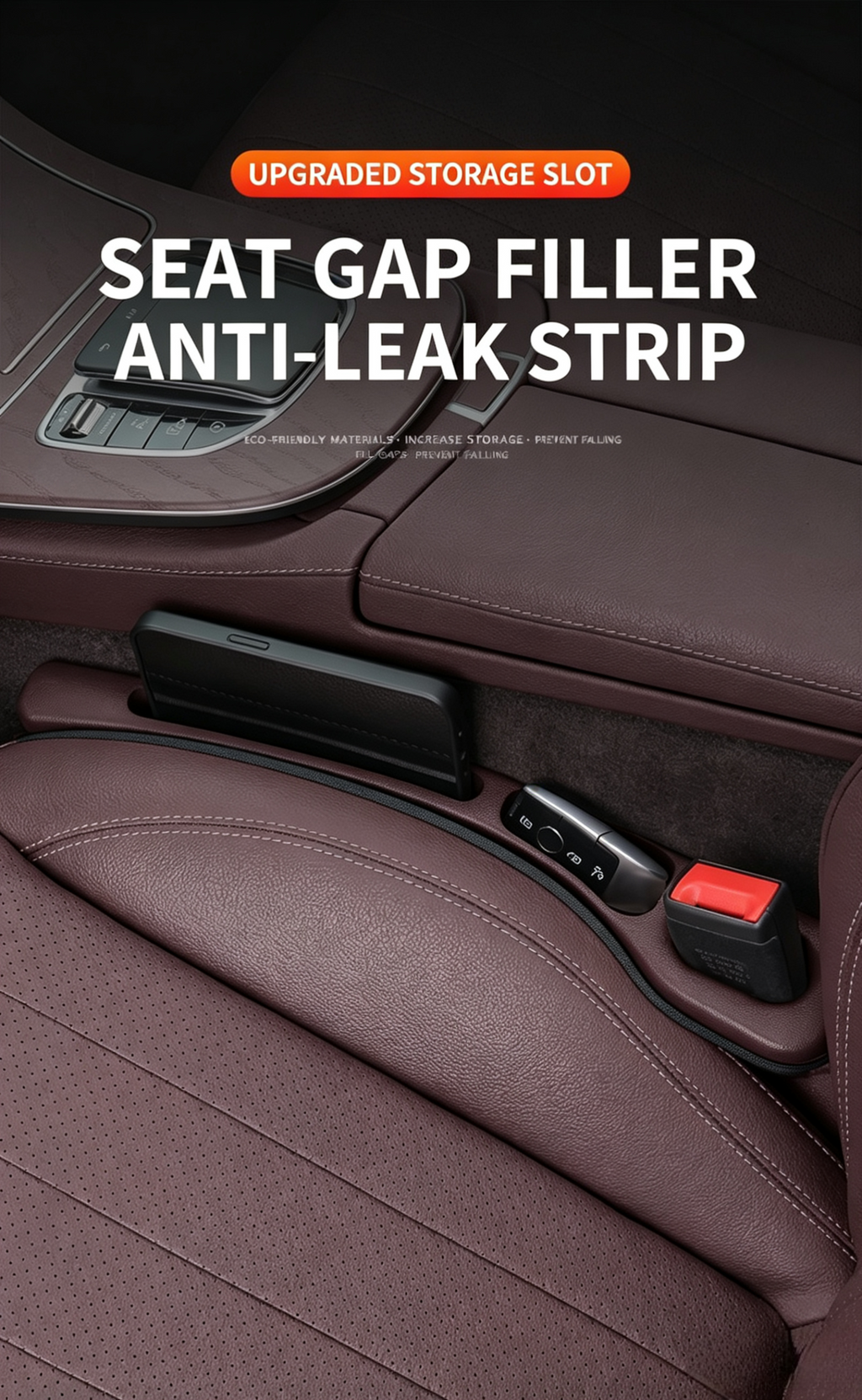Car Seat Gap Filler,Universal Leak-Proof Seat Crevice Plug Strip,Anti-Drop Auto Interior Organizer