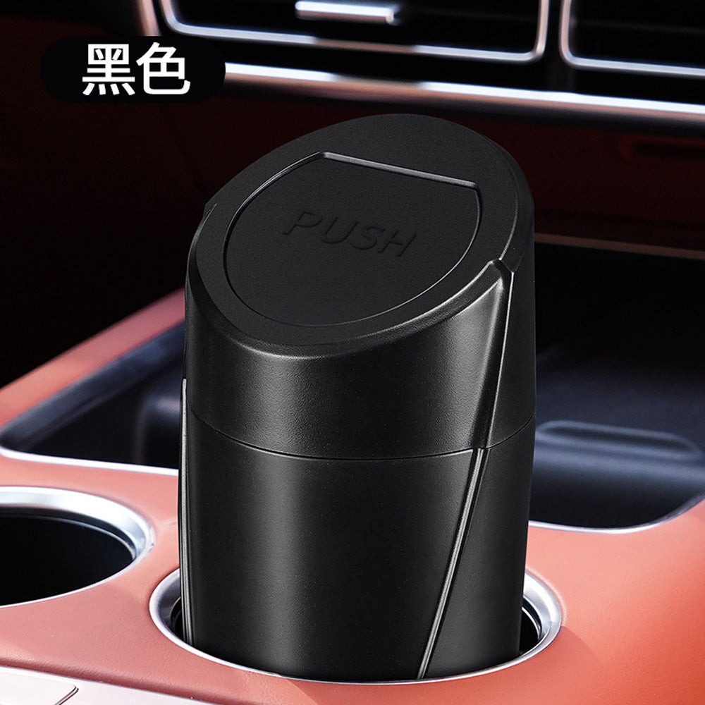 Mini Car Trash Can with Lid,2-in-1 Car Ashtray&Storage Organizer for Auto