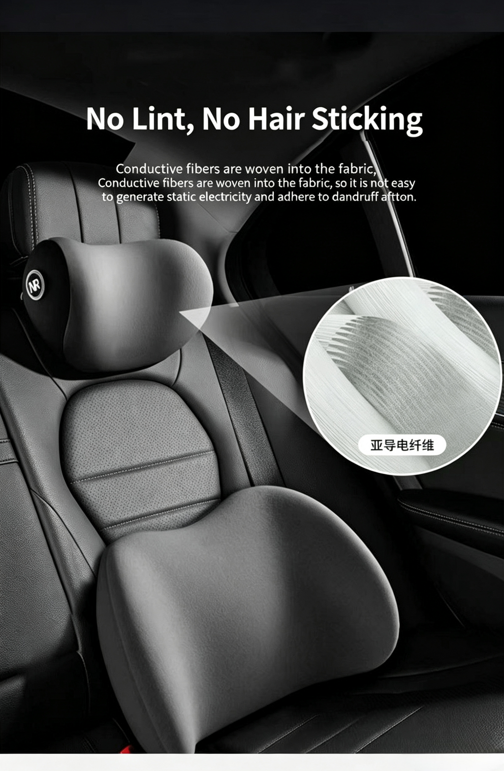 Memory Foam Car Pillow Set - Headrest, Lumbar & Neck Support Cushion