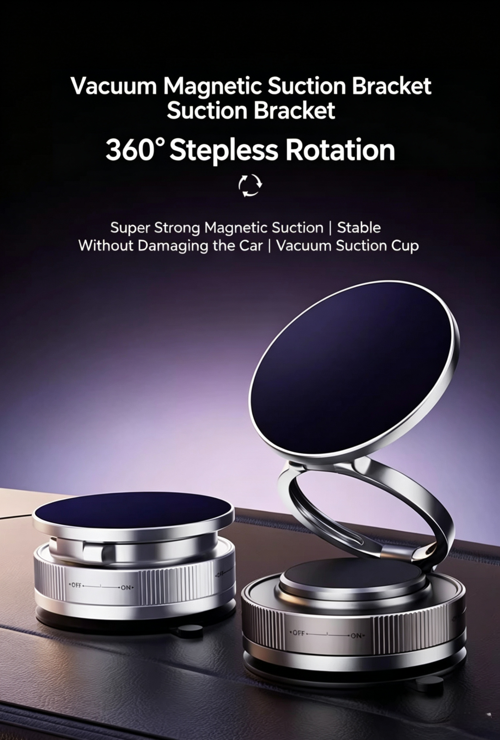 2026 New Magnetic Car Phone Holder,N52 Strong Magnet Vacuum Suction Cup Dashboard Mount,No Adhesive,Stable&Anti -Shake for GPS Navigation.
