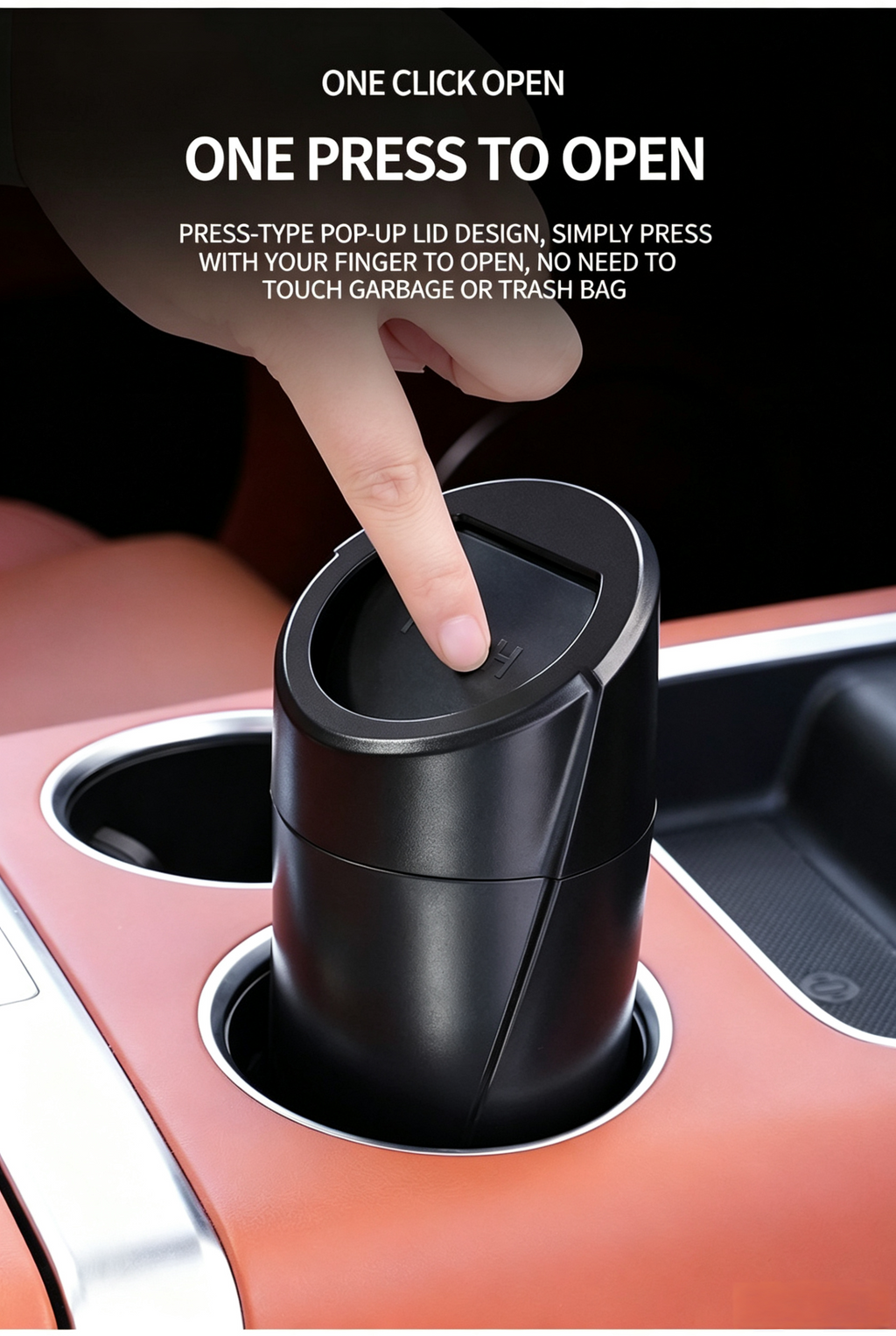 Mini Car Trash Can with Lid,2-in-1 Car Ashtray&Storage Organizer for Auto