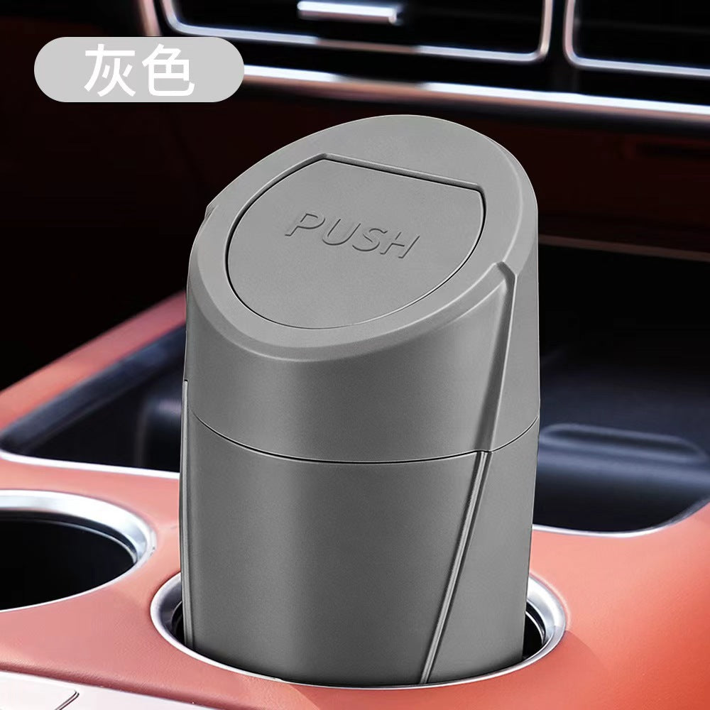 Mini Car Trash Can with Lid,2-in-1 Car Ashtray&Storage Organizer for Auto