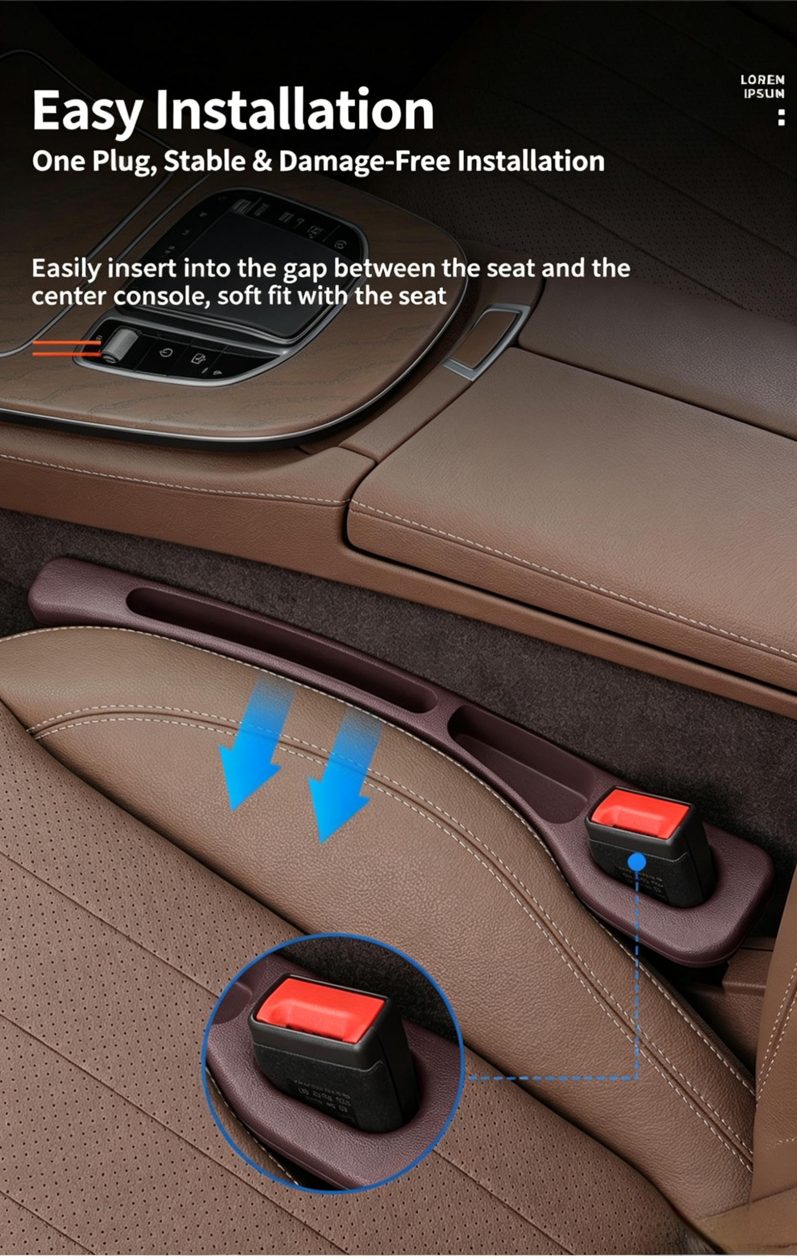 Car Seat Gap Filler,Universal Leak-Proof Seat Crevice Plug Strip,Anti-Drop Auto Interior Organizer