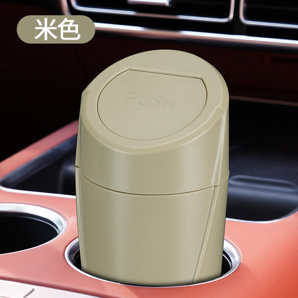 Mini Car Trash Can with Lid,2-in-1 Car Ashtray&Storage Organizer for Auto