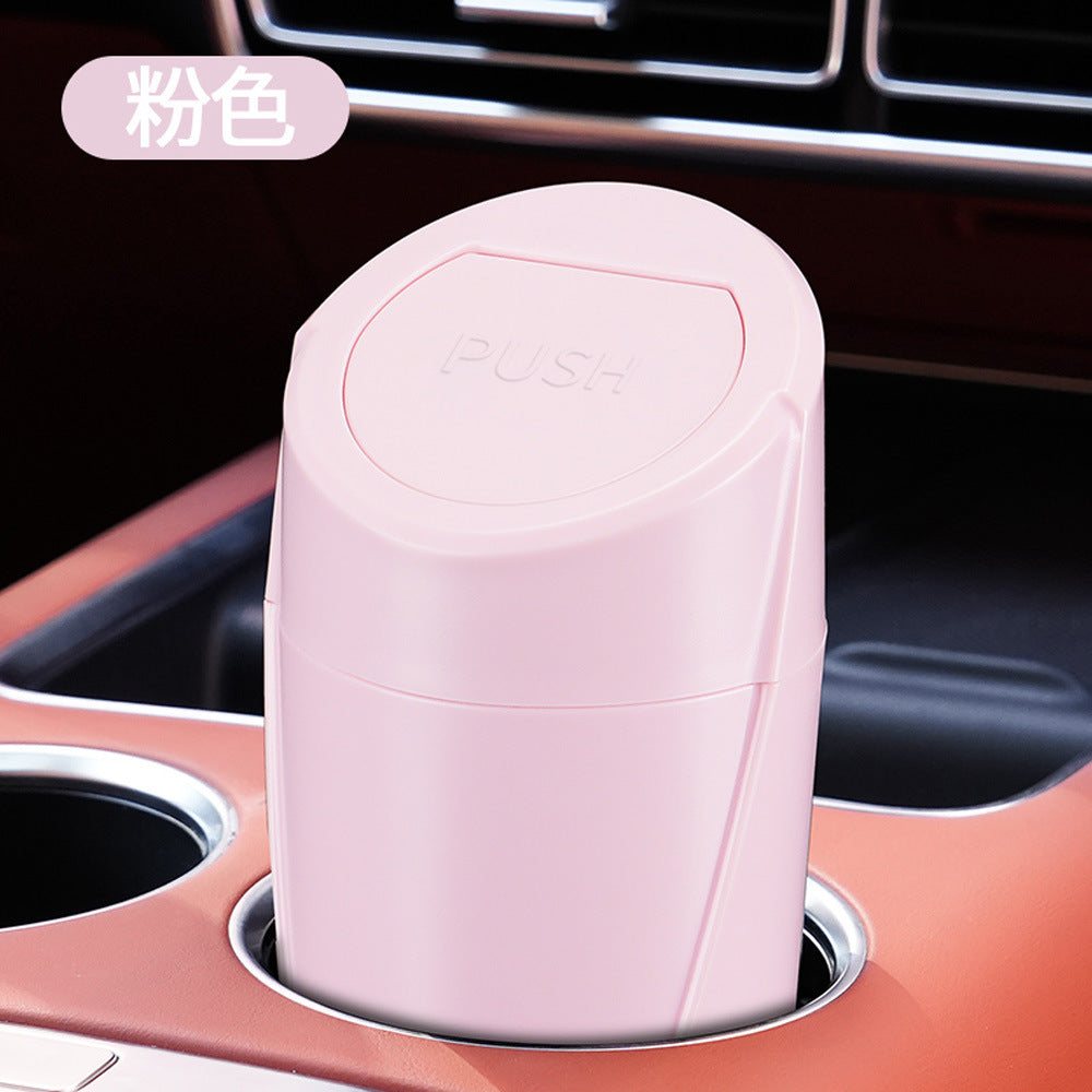 Mini Car Trash Can with Lid,2-in-1 Car Ashtray&Storage Organizer for Auto