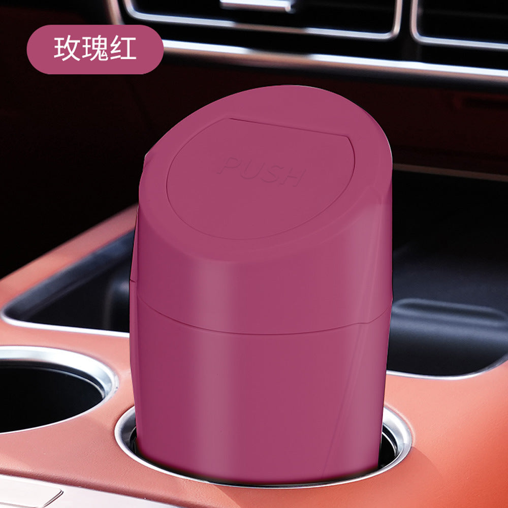 Mini Car Trash Can with Lid,2-in-1 Car Ashtray&Storage Organizer for Auto